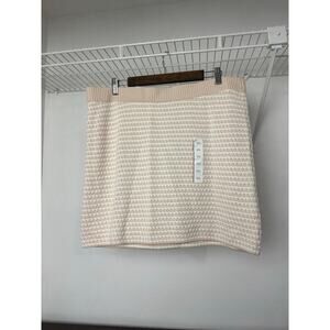 Future Collective Collab Cream/White Crochet Mini Skirt Checkered XXL, NWT